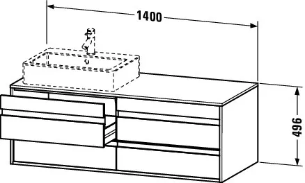 Duravit Waschtischunterschrank wandhängend „Ketho“ 140 × 49,6 × 55 cm in Leinen Duravit Waschtischunterschrank wandhängend „Ketho“ 140 × 49,6 × 55 cm in Leinen