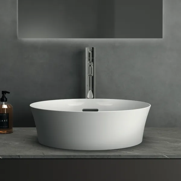 Waschtischplatte Conca, aus Keramik, 1202x505x6mm, Marmor Noir Desir