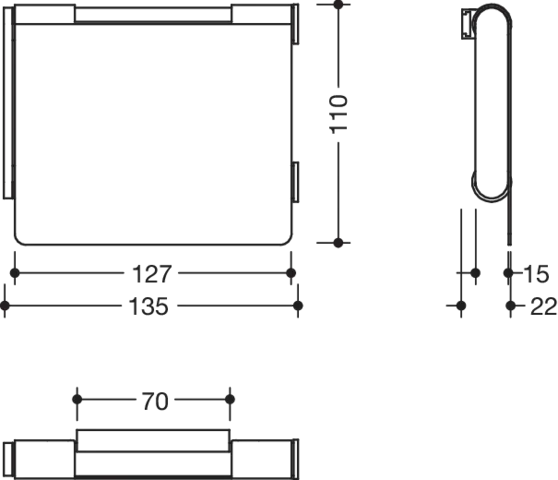 HEWI Toilettenpapierhalter pulverbeschichtet „System 900“ 13,5 × 2,3 × 11 cm HEWI Toilettenpapierhalter pulverbeschichtet „System 900“ 13,5 × 2,3 × 11 cm