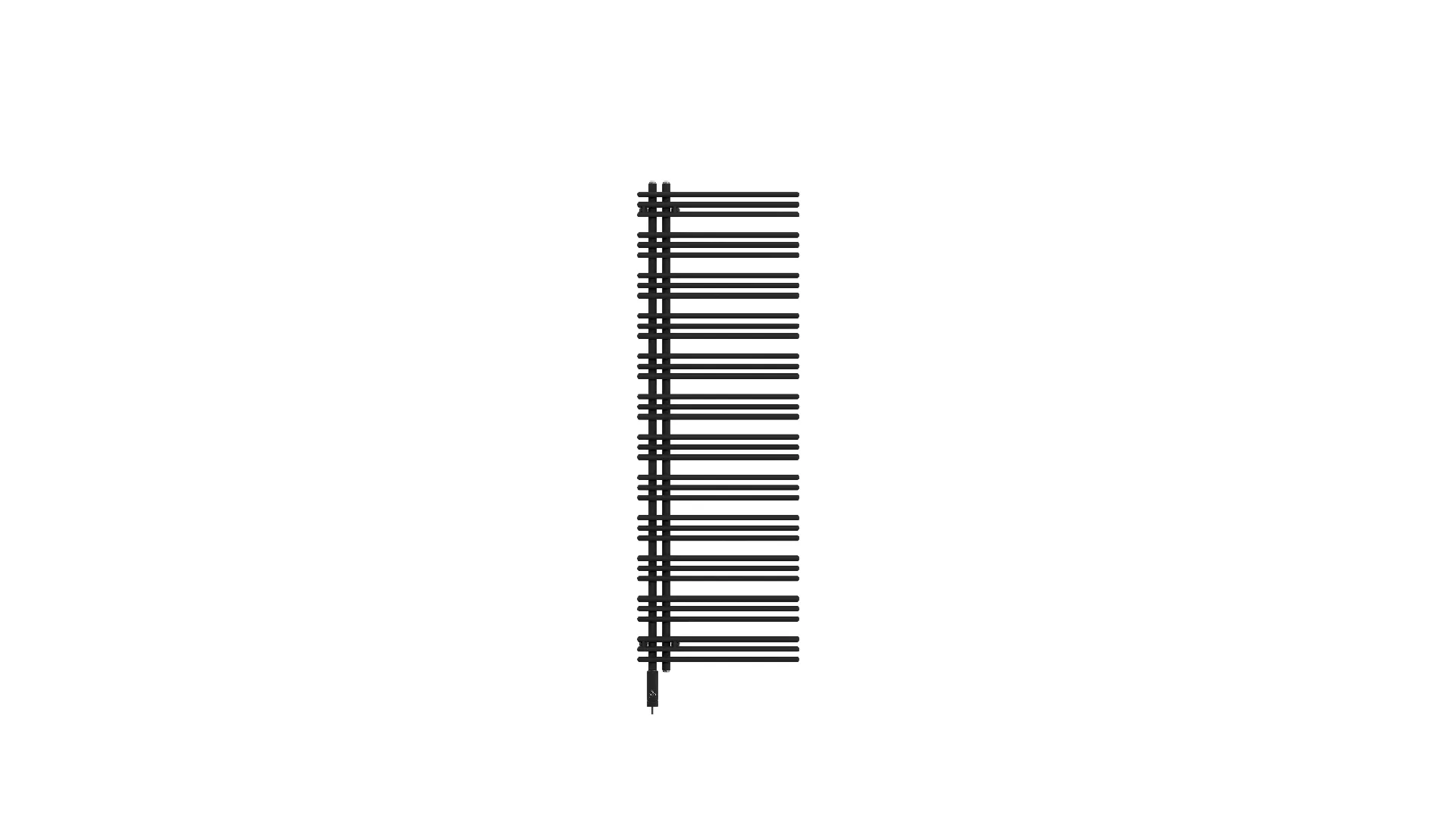 Zehnder Design-Elektroheizkörper „Yucca Asym“ 57,8 × 173,6 cm in Volcanic (glänzend)