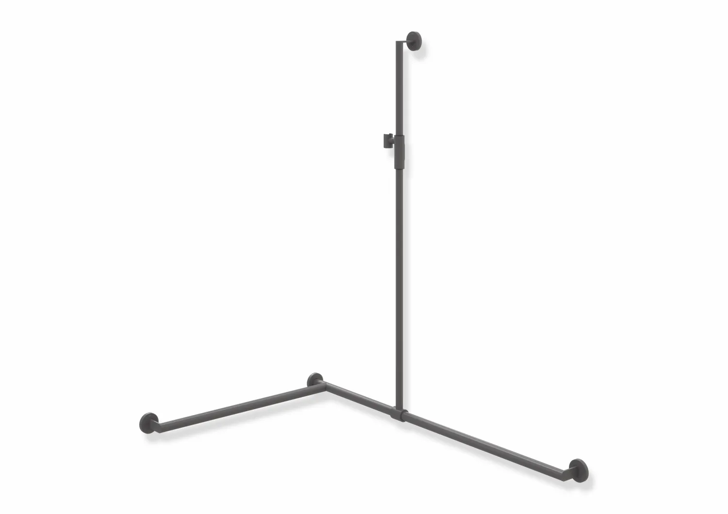 HEWI Duschhandlauf System 900 PG56, Edelstahl, pulverbeschichtet, mit magnetischem Brausehalter, Dunkelgrau Perlglimmer tiefmatt HEWI Duschhandlauf System 900 PG56, Edelstahl, pulverbeschichtet, mit magnetischem Brausehalter, Dunkelgrau Perlglimmer tiefmatt