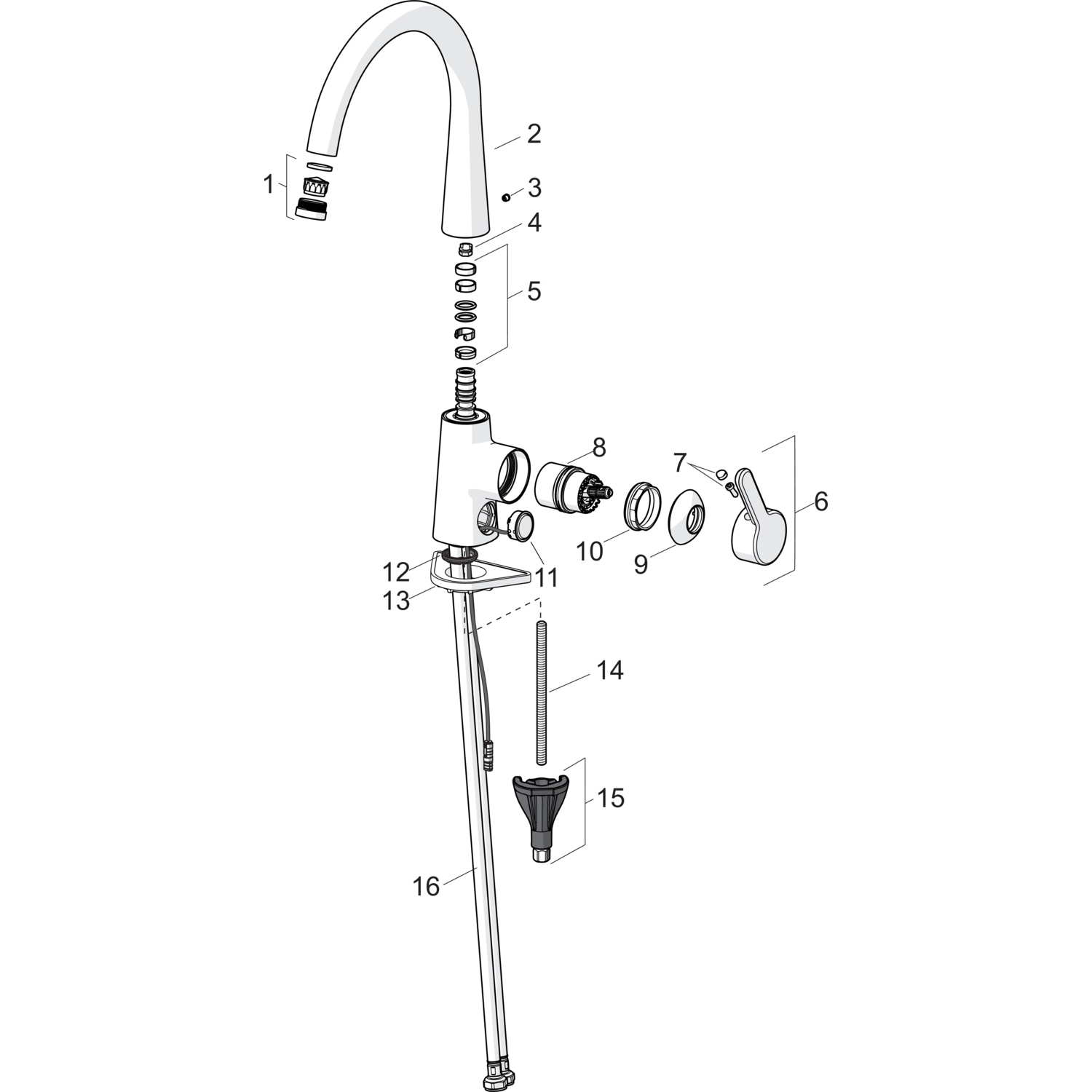 HA Einhebelmischer Küchenarmatur HANSADESIGNO Style 5101 Ausladung 200 mm DN15 Chrom