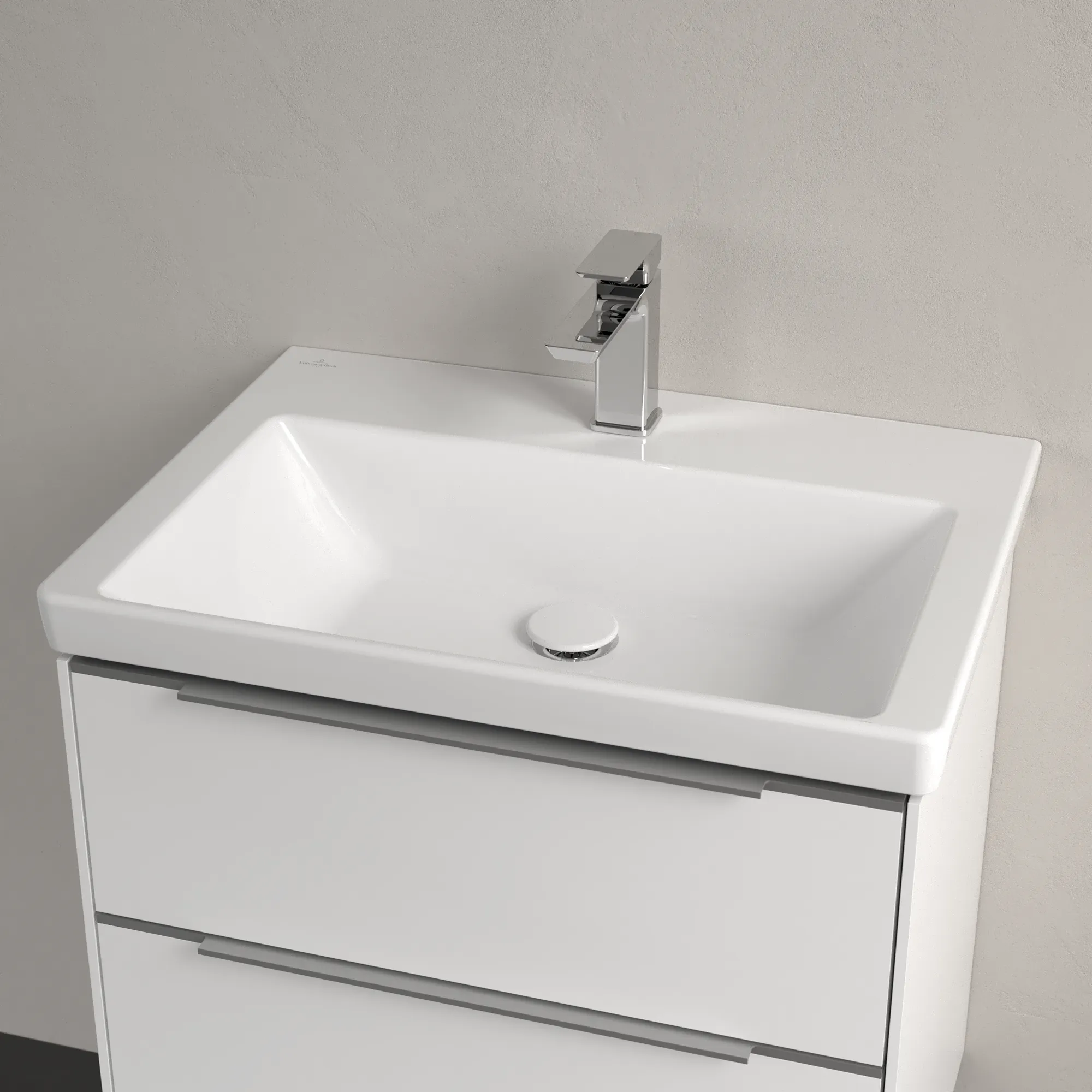 Villeroy & Boch Wandwaschtisch aus TitanCeram „Subway 3.0“ 650 × 470 × 165 mm, ohne Hahnlochbohrung, Hahnlochposition mittig in Weiß Alpin Villeroy & Boch Wandwaschtisch aus TitanCeram „Subway 3.0“ 650 × 470 × 165 mm, ohne Hahnlochbohrung, Hahnlochposition mittig in Weiß Alpin