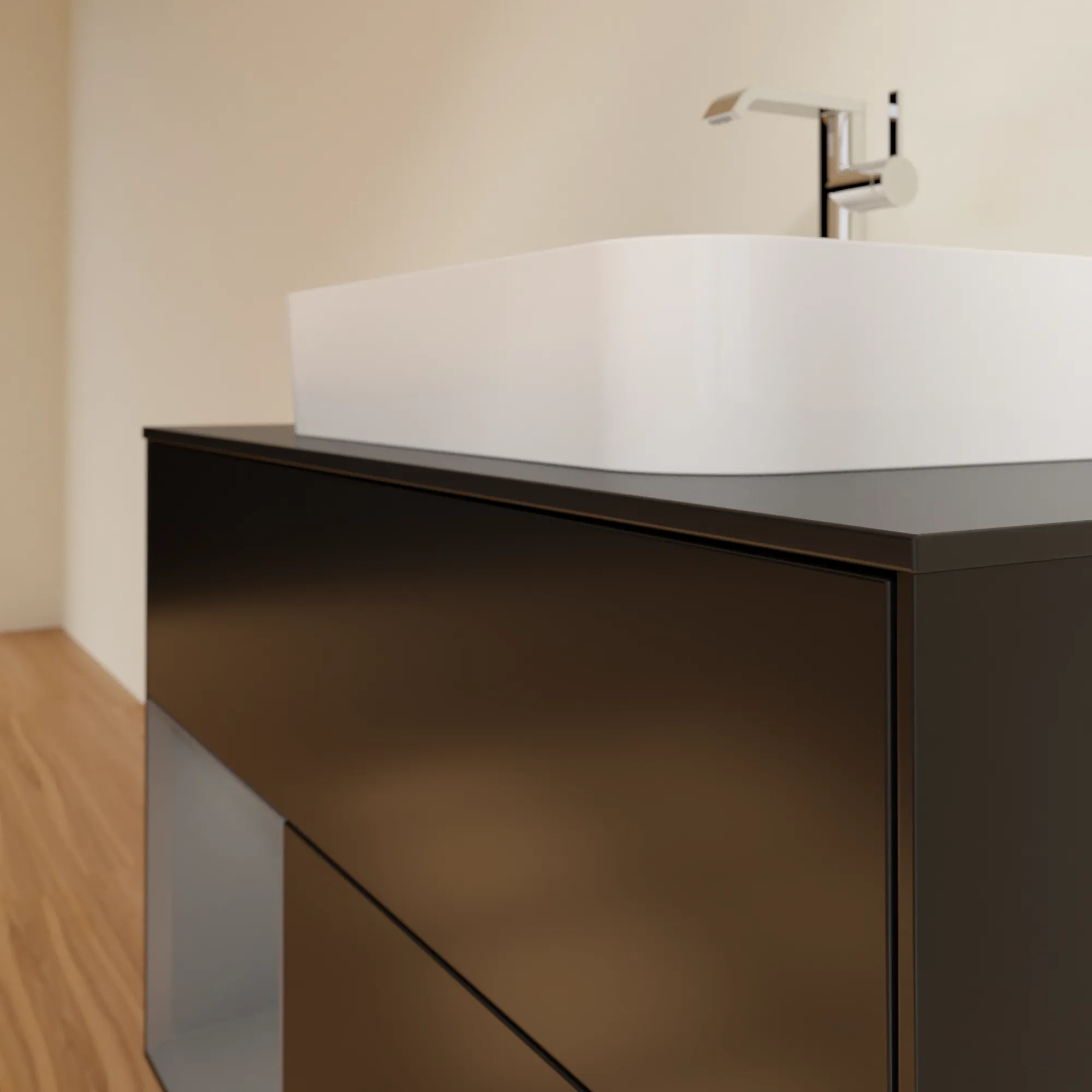 Villeroy & Boch Waschbeckenunterschrank Finion G36, 1000x603x501 mm, Black Matt Lacquer, mit Beleuchtung und Push-to-open Funktion Villeroy & Boch Waschbeckenunterschrank Finion G36, 1000x603x501 mm, Black Matt Lacquer, mit Beleuchtung und Push-to-open Funktion