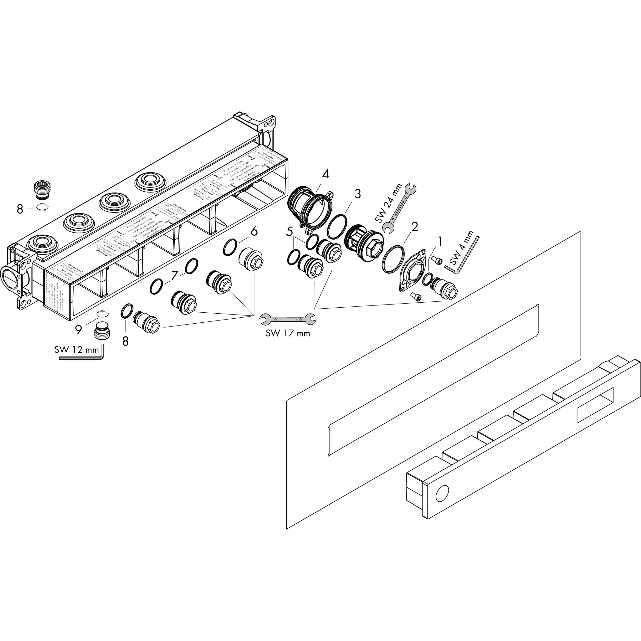 Hansgrohe AXOR Mischer ohne AXOR Grundkörper Bonusfähiger Umsatz für Thermostatmodul Select 2 Verbraucher Rp ¾ DN15/DN20 Hansgrohe AXOR Mischer ohne AXOR Grundkörper Bonusfähiger Umsatz für Thermostatmodul Select 2 Verbraucher Rp ¾ DN15/DN20