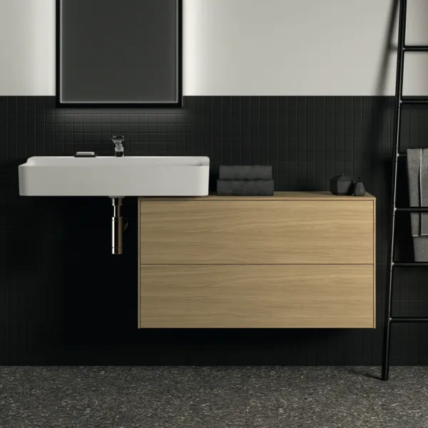 Ideal Standard Waschtischunterschrank „Conca“ 100,2 × 55 × 37,3 cm Eiche hell Furnier Ideal Standard Waschtischunterschrank „Conca“ 100,2 × 55 × 37,3 cm Eiche hell Furnier