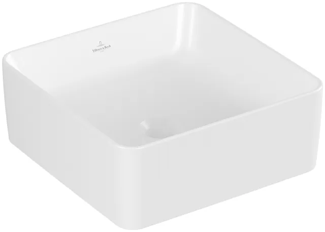 Villeroy & Boch Aufsatzwaschtisch quadrat aus TitanCeram „Collaro“ 145 mm, ohne Hahnlochbohrung in Stone White Villeroy & Boch Aufsatzwaschtisch quadrat aus TitanCeram „Collaro“ 145 mm, ohne Hahnlochbohrung in Stone White