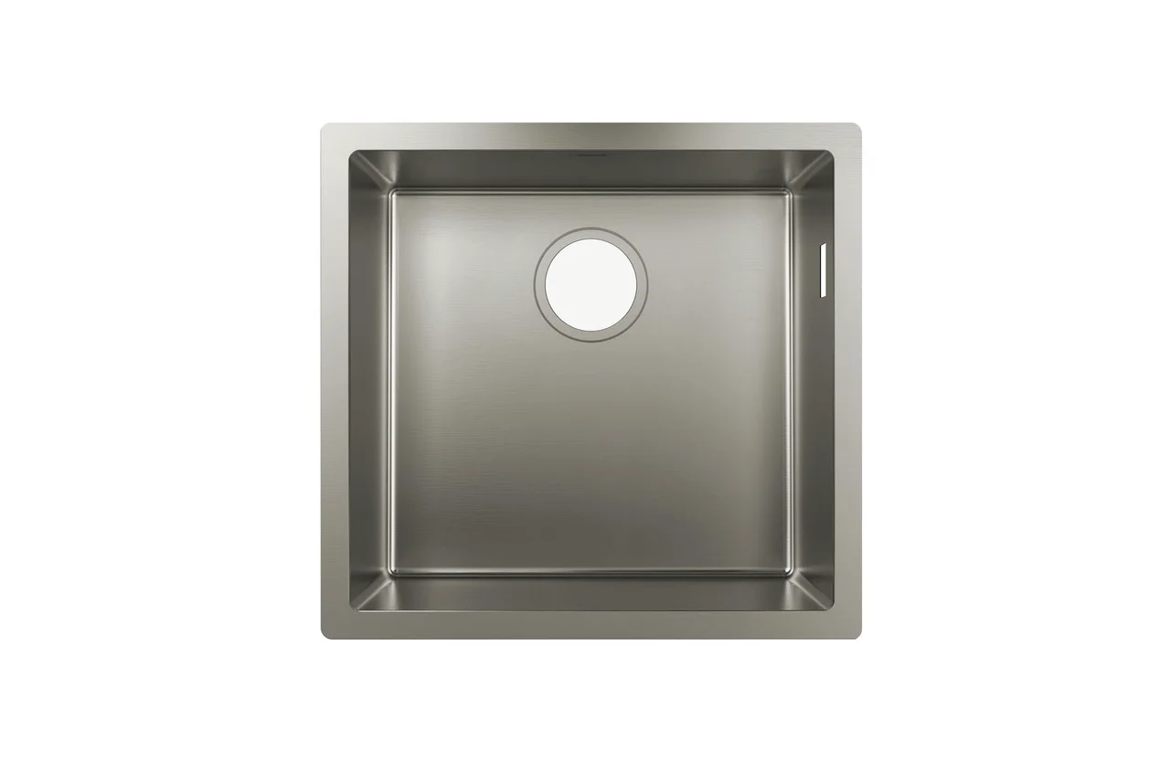 Hansgrohe Unterbauspüle S71, Edelstahl, 398 x 398 mm, Beckentiefe 187 mm