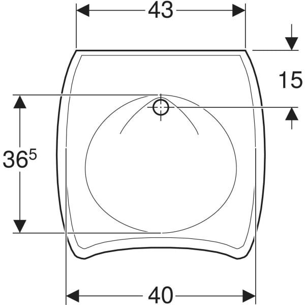 Wandwaschtisch „Vitalis“, rechteckig 55 × 55 cm in weiß alpin