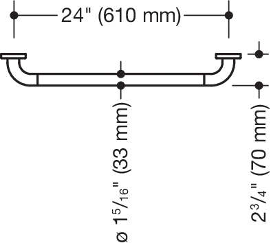 HEWI Haltegriff „Serie 801“ in Rubinrot