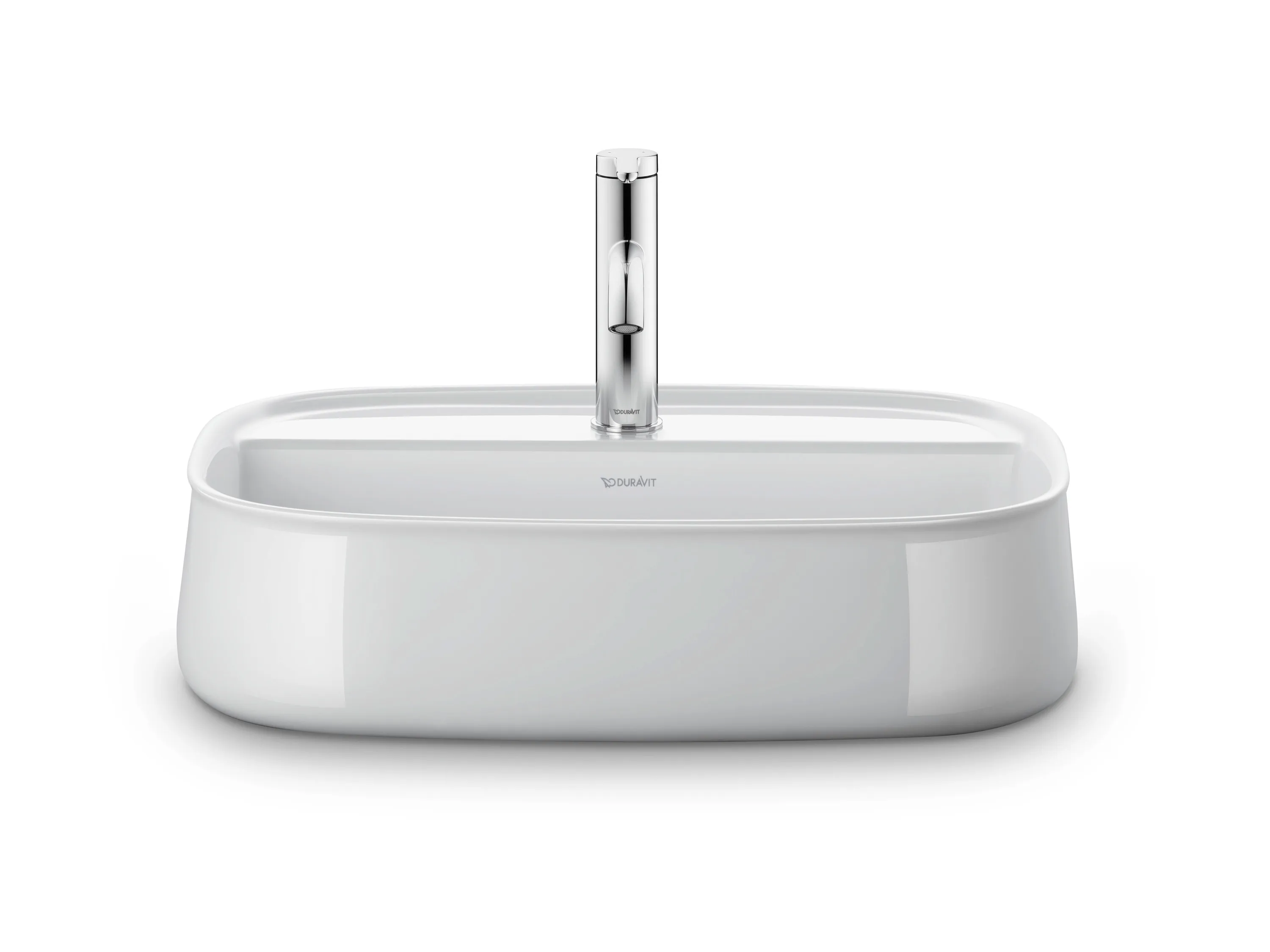 Aufsatzwaschtisch geschliffen „Zencha“ 55 × 39 × 13,5 cm, Hahnlochposition mittig in Weiß Hochglanz Aufsatzwaschtisch geschliffen „Zencha“ 55 × 39 × 13,5 cm, Hahnlochposition mittig in Weiß Hochglanz