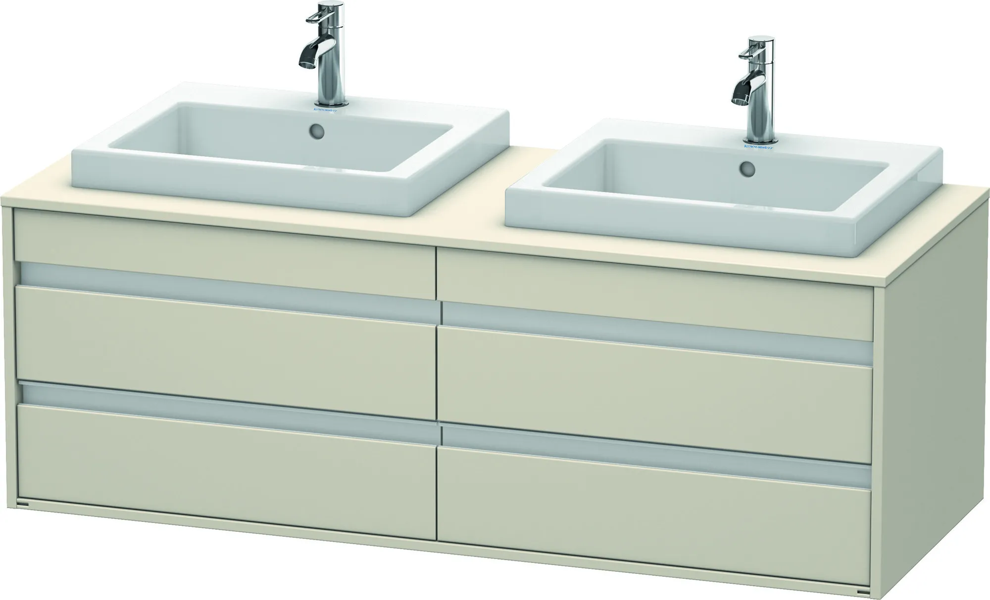 Duravit Waschtischunterschrank wandhängend „Ketho“ 140 × 49,6 × 55 cm Taupe Matt Duravit Waschtischunterschrank wandhängend „Ketho“ 140 × 49,6 × 55 cm Taupe Matt