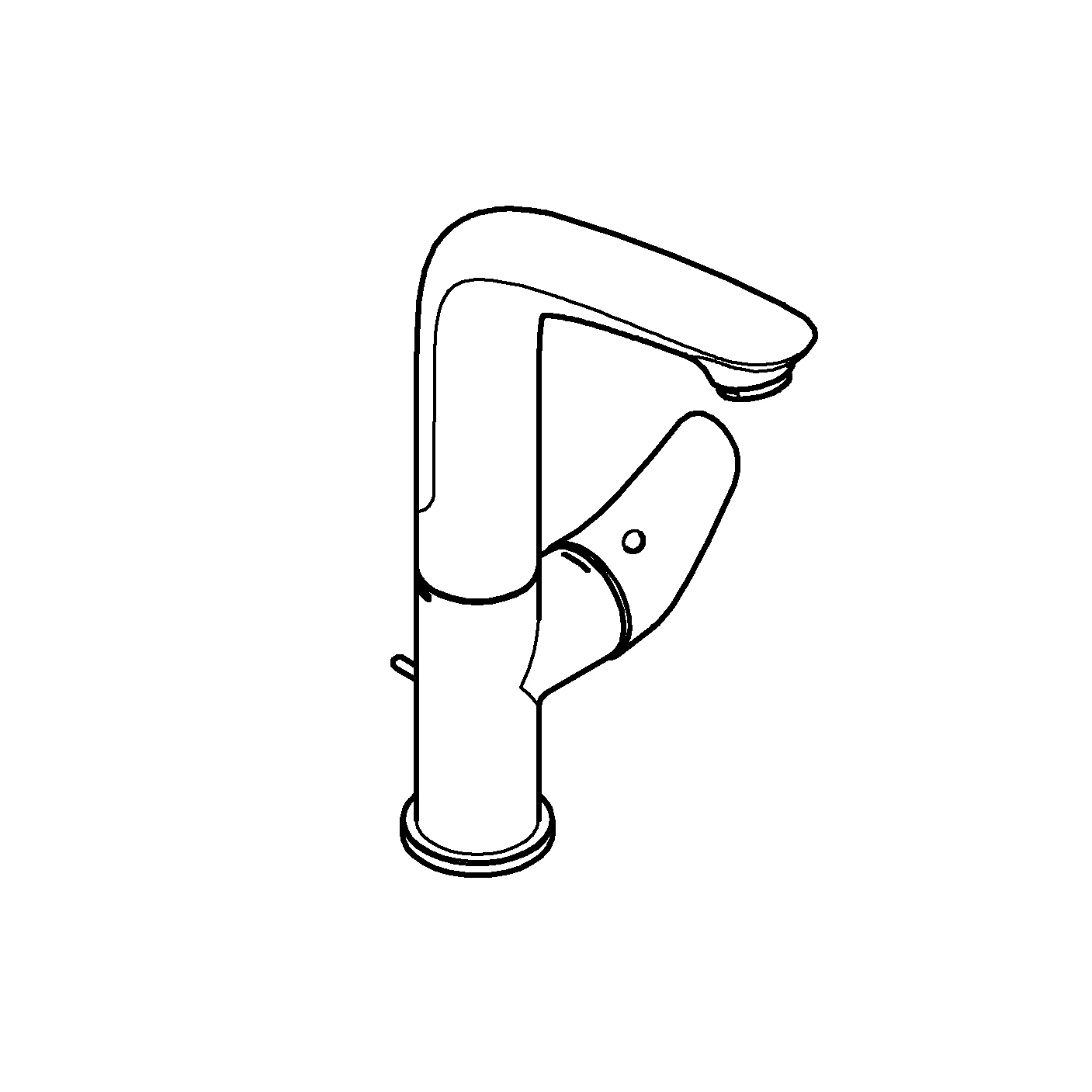 Einhand-Waschtischbatterie Eurostyle 23718_3, L-Size, Einlochmontage, Zugstangen-Ablaufgarnitur 1 1/4'', geschlossener Metall-Hebelgriff, chrom