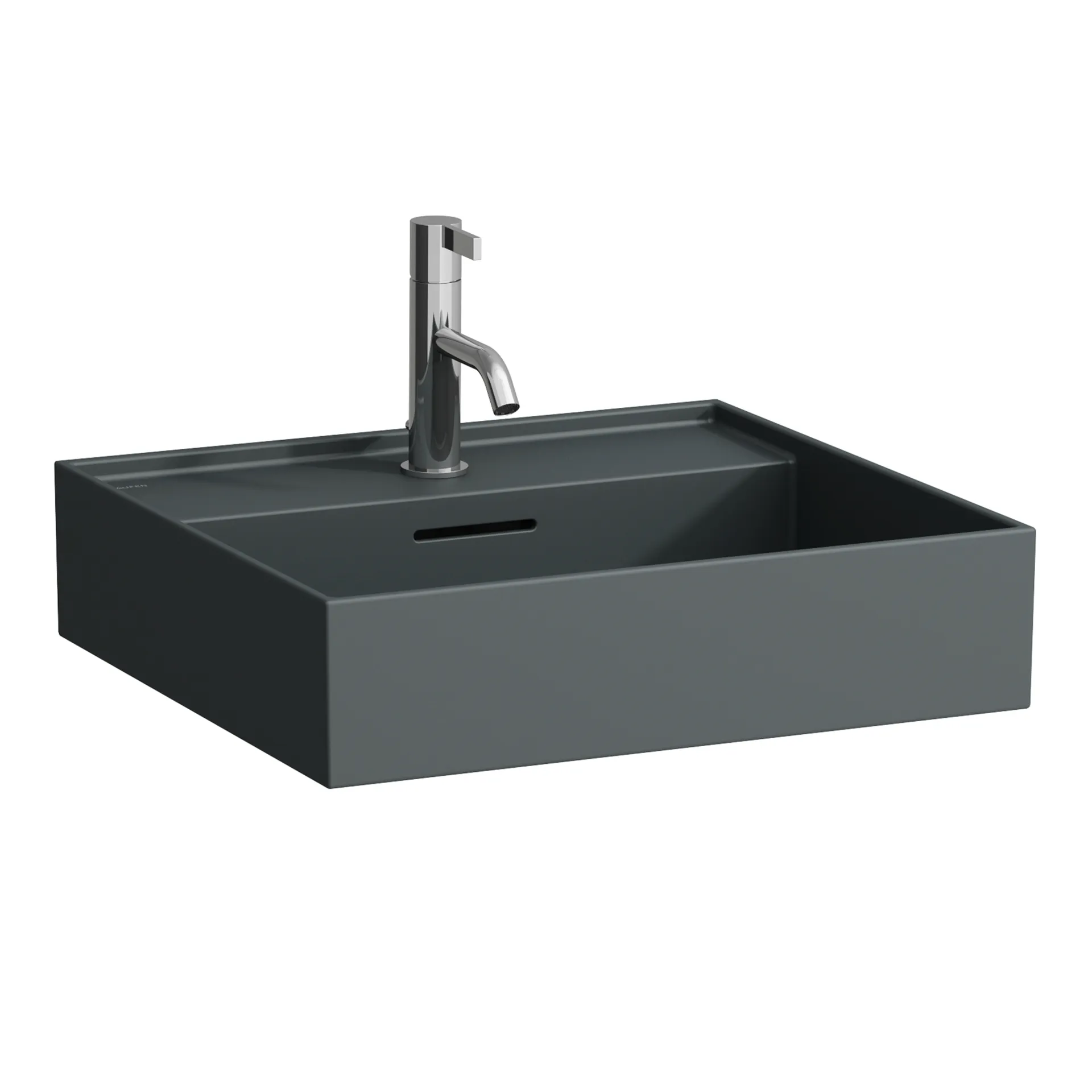 Laufen Aufsatz-Waschtisch KARTELL Laufen graphit matt 460x500x145 mm 1 Hahnloch mit Überlauf wandhängend Laufen Aufsatz-Waschtisch KARTELL Laufen graphit matt 460x500x145 mm 1 Hahnloch mit Überlauf wandhängend