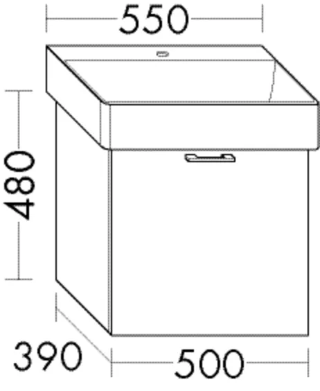 Burgbad Waschtischunterschrank Sys30, 1 Auszug, 390x500x480 mm, PG1 Burgbad Waschtischunterschrank Sys30, 1 Auszug, 390x500x480 mm, PG1