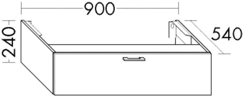 burgbad Hochschrank „Sys30“ 940 × 240 × 580 mm in Eiche Dekor Baumwolle