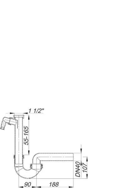 Röhren-Siphon 100/1, 1 1/2″ x DN 40 Röhren-Siphon 100/1, 1 1/2″ x DN 40