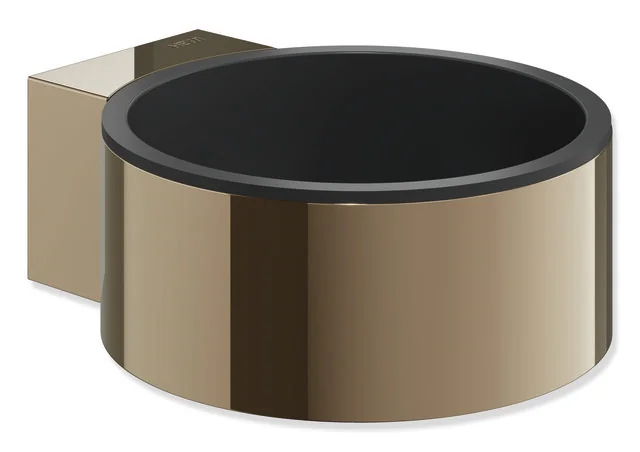 HEWI Föhnhalter System 900, PVD-beschichtet, Bronze glänzend, 78 mm breit, 37 mm hoch, 104 mm tief, Wandmontage