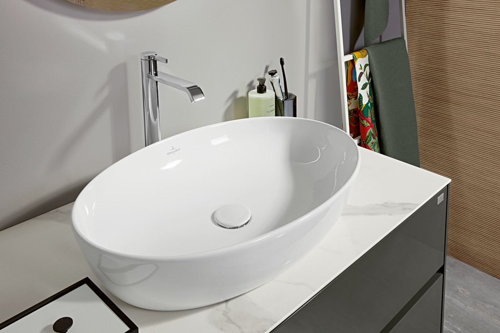 Villeroy & Boch Aufsatzwaschtisch aus TitanCeram „Artis“ 610 × 410 × 130 mm in Weiß Alpin Villeroy & Boch Aufsatzwaschtisch aus TitanCeram „Artis“ 610 × 410 × 130 mm in Weiß Alpin