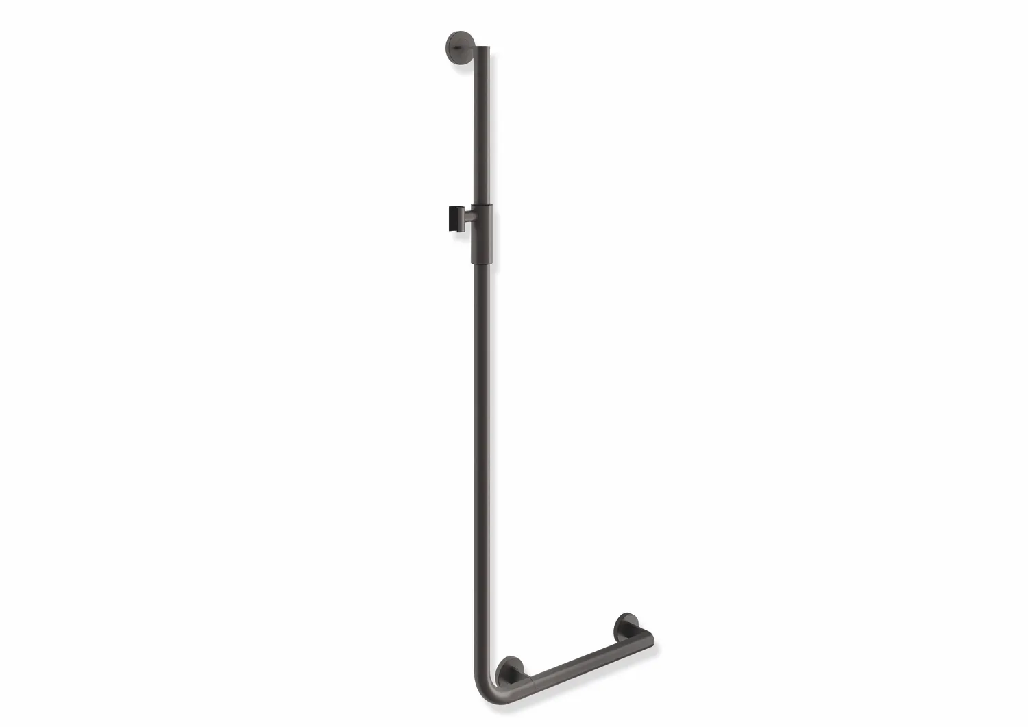 HEWI Winkelgriff mit Brausehalter, Edelstahl, System 900, Farbe ER HEWI Winkelgriff mit Brausehalter, Edelstahl, System 900, Farbe ER