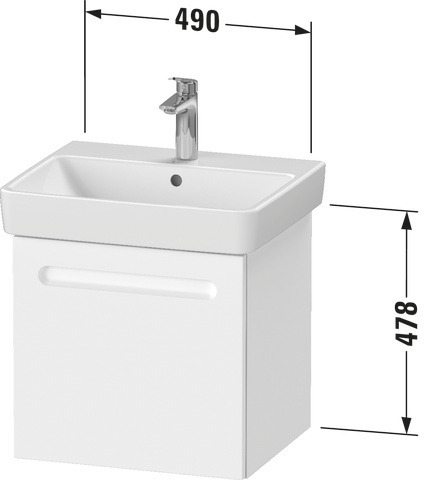 Duravit Waschtischunterschrank wandhängend „No.1“ 49 × 47,8 × 42,6 cm in Graphit Matt