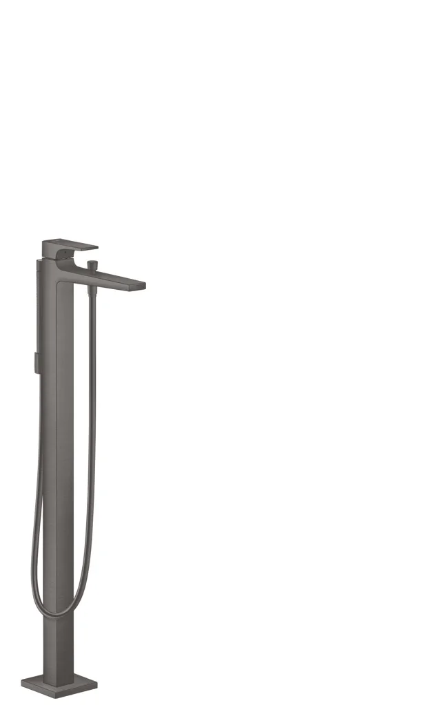 Hansgrohe Metropol Einhebel-Wannenmischer bodenstehend, Brushed Black Chrome, Ausladung 235 mm