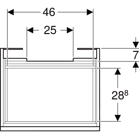 Renova Plan Unterschrank für Waschtisch, mit einer Schublade und einer Innenschublade: 53.6x60.6x44.6cm, Breite Waschtisch=60cm, Nussbaum hickory hell