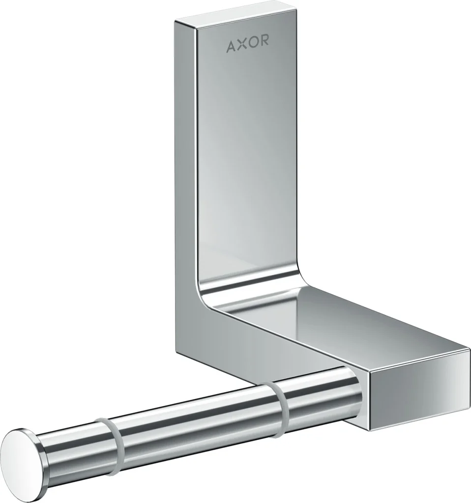 Hansgrohe AXOR Universal Rectangular Toilettenpapierhalter Chrom, Wandmontage, Metall, verdeckte Befestigung, Bohrloch Ø 6 mm, Bohrabstand 35 mm
