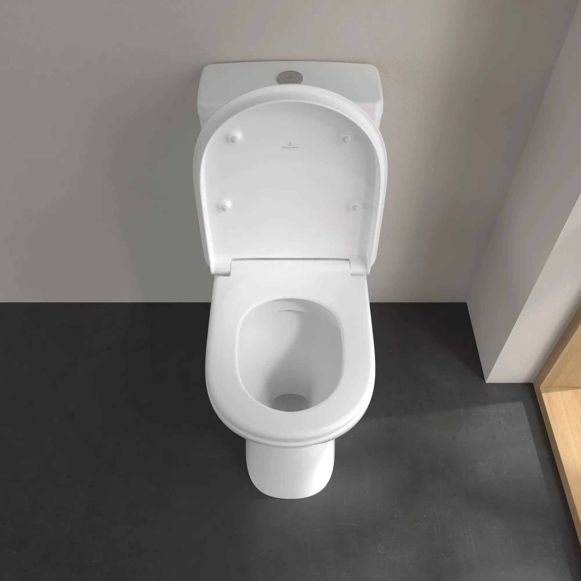 Stand-Tiefspül-WC für Kombination mit Spülkasten DirectFlush „ViCare“ 36 × 46 × 68 cm ohne Spülrand