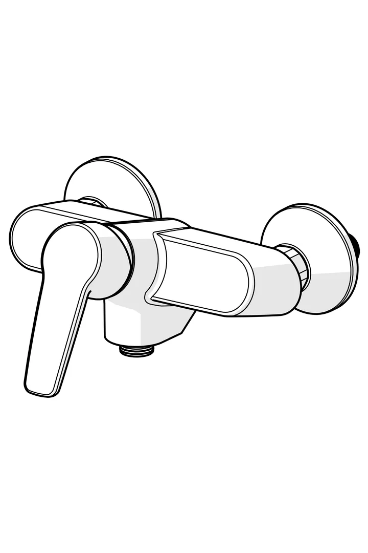 HansaPOLO Duscharmatur Hansapolo 2017 Einhebelmischer Brausebatterie Ausladung 83 mm DN15 Chrom