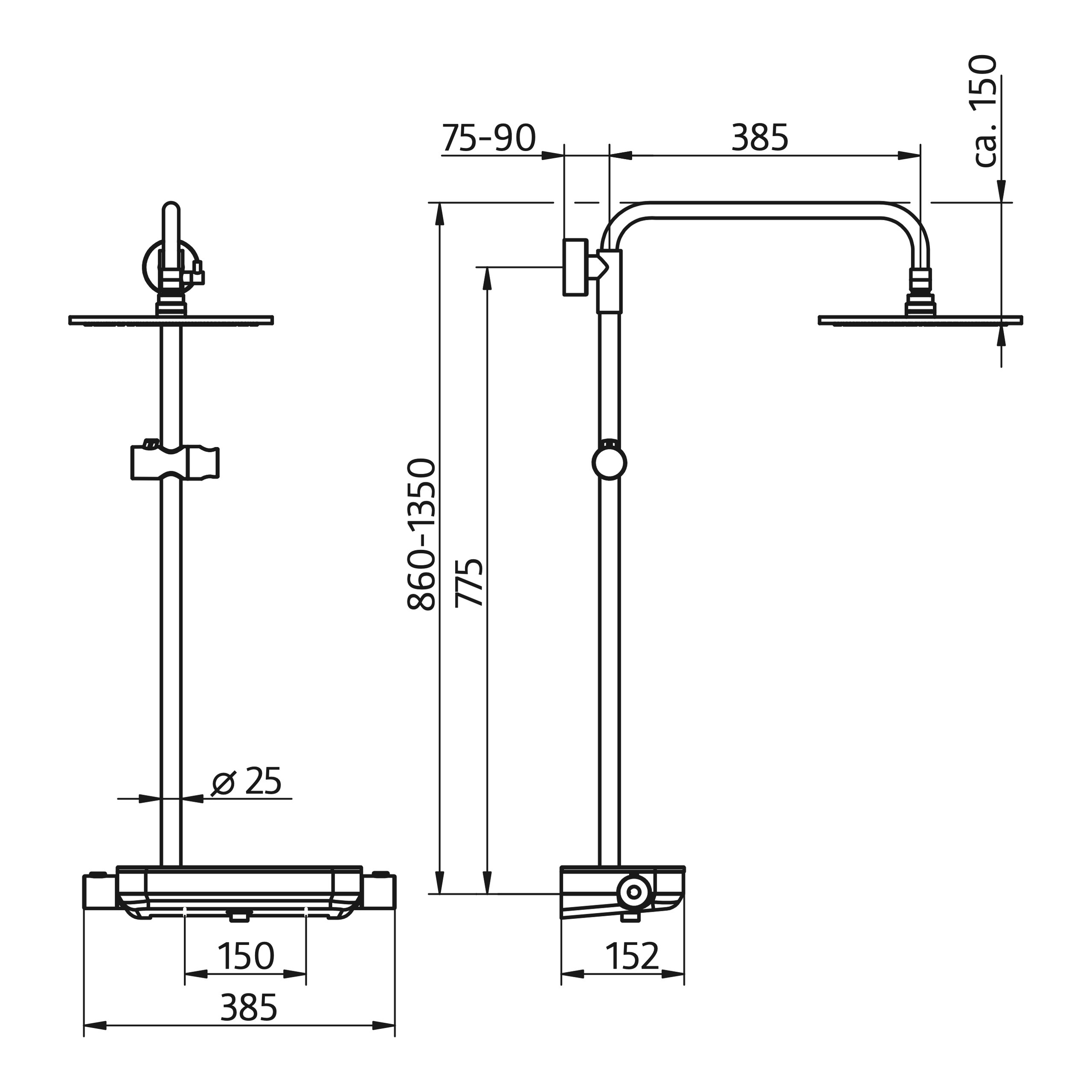 HSK Shower-Set Duschthermostat mit Ablage „RS 200 AquaTray“ in weiß / chrom HSK Shower-Set Duschthermostat mit Ablage „RS 200 AquaTray“ in weiß / chrom