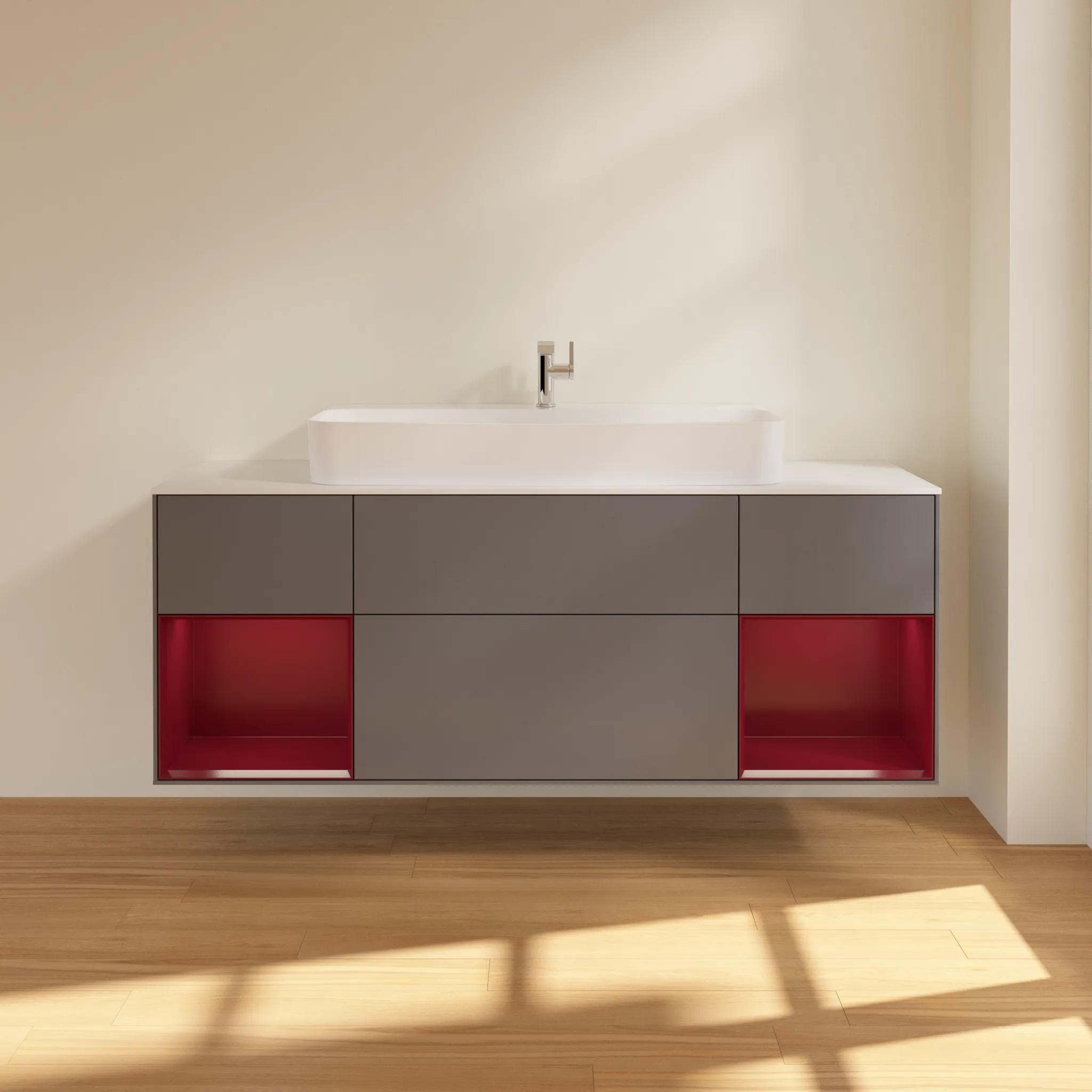 Villeroy & Boch Waschtischunterschrank „Finion“ für Schrankwaschtisch 1600 × 603 × 501 mm Anthracite Matt Lacquer, für Becken mittig