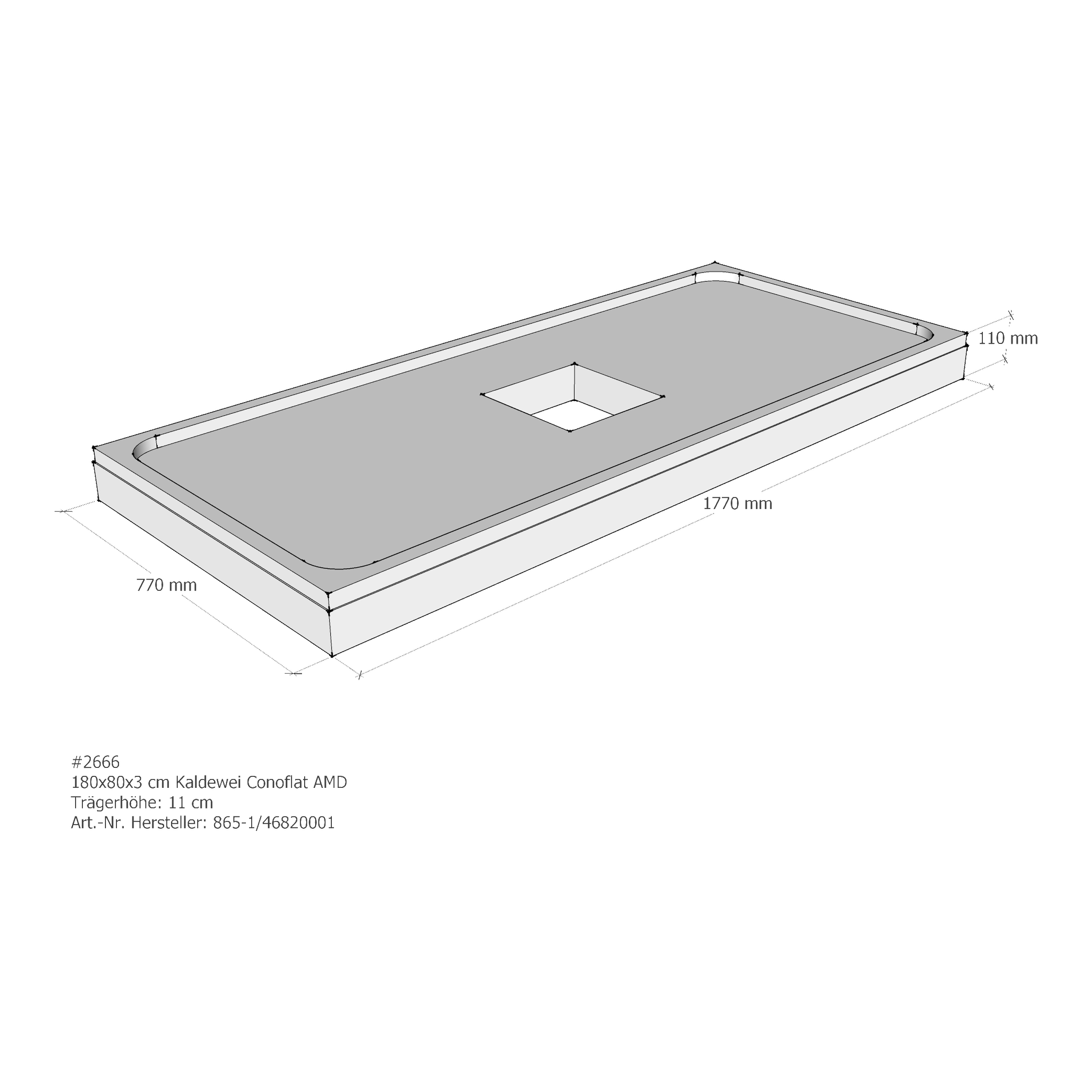 Duschwannenträger für Kaldewei Conoflat 180 × 80 × 2,3 cm Breite: 80 cm / Länge: 180 cm Duschwannenträger für Kaldewei Conoflat 180 × 80 × 2,3 cm Breite: 80 cm / Länge: 180 cm