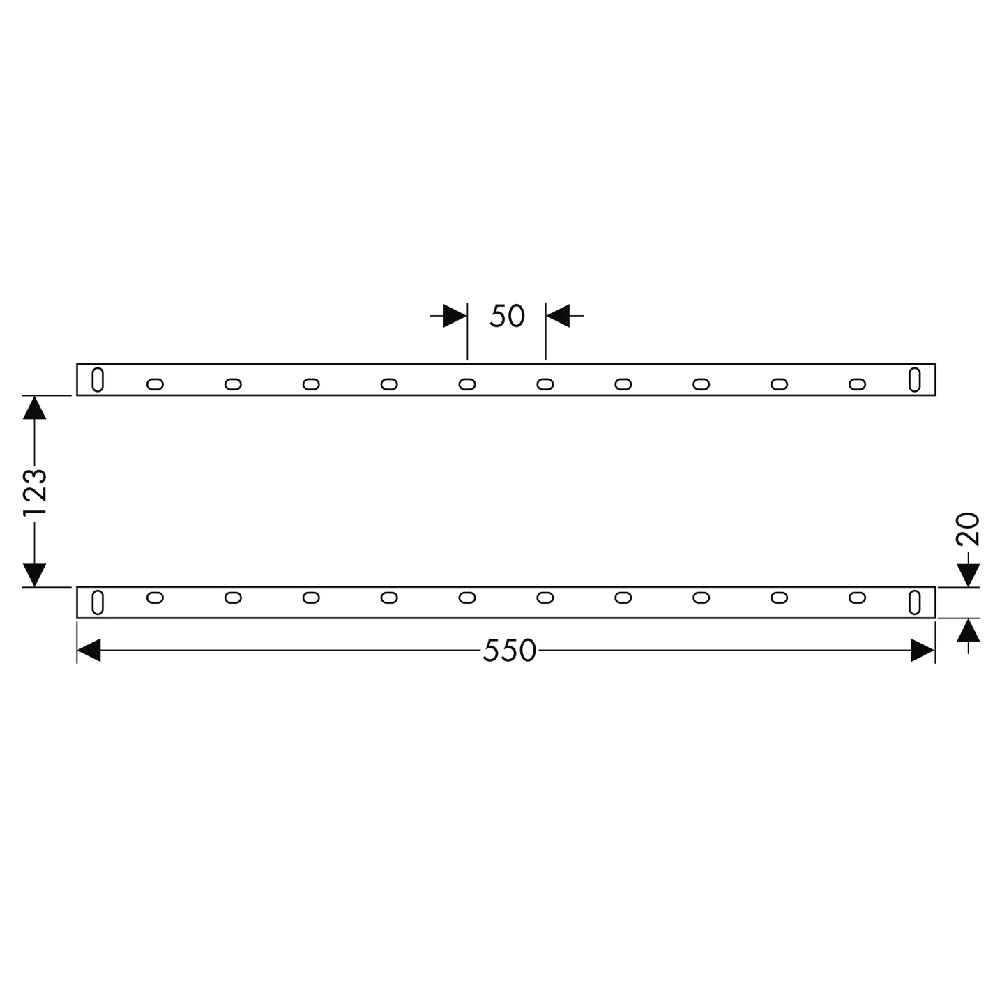 Montageschienenset Axor iBox universal Montageschienenset Axor iBox universal