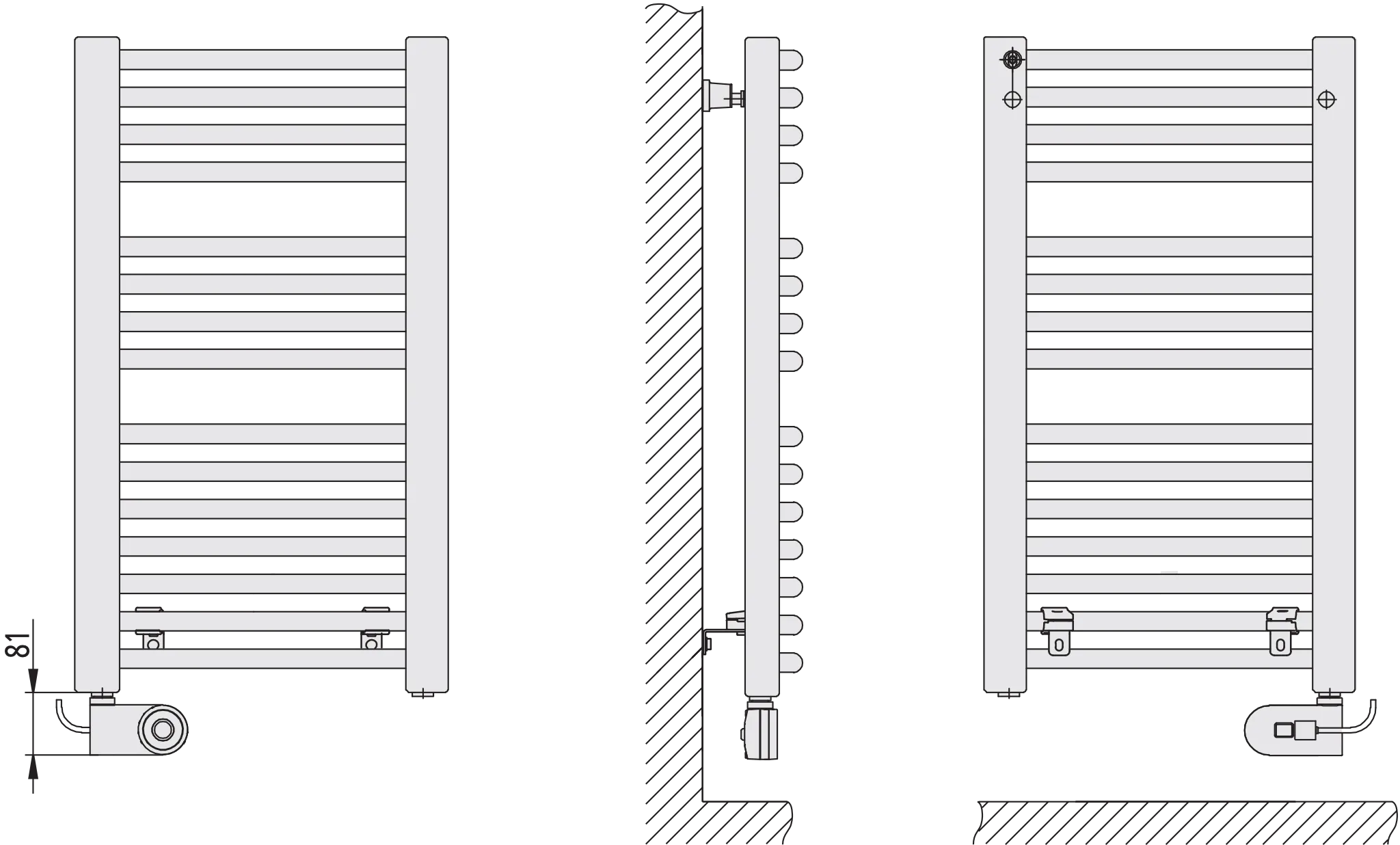 Kermi Elektroheizkörper „Basic® R-E“ 45 × 80,4 cm in Weiß