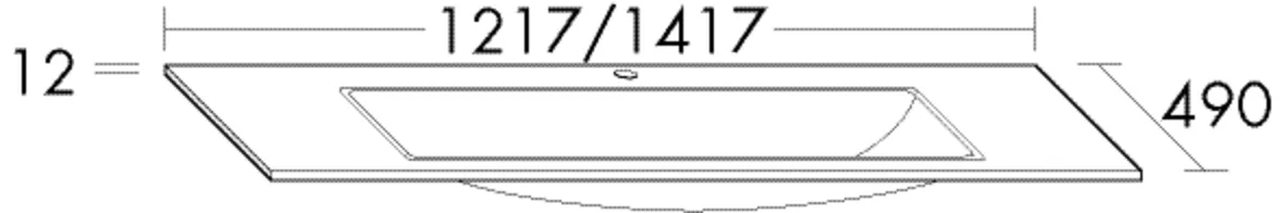 Keramik-Waschtisch Sys30 K2 Standard von burgbad – weiß glänzend, 1.070 x 306 mm Becken, 490 mm tief, 1.217 mm breit, 12 mm hoch Keramik-Waschtisch Sys30 K2 Standard von burgbad – weiß glänzend, 1.070 x 306 mm Becken, 490 mm tief, 1.217 mm breit, 12 mm hoch