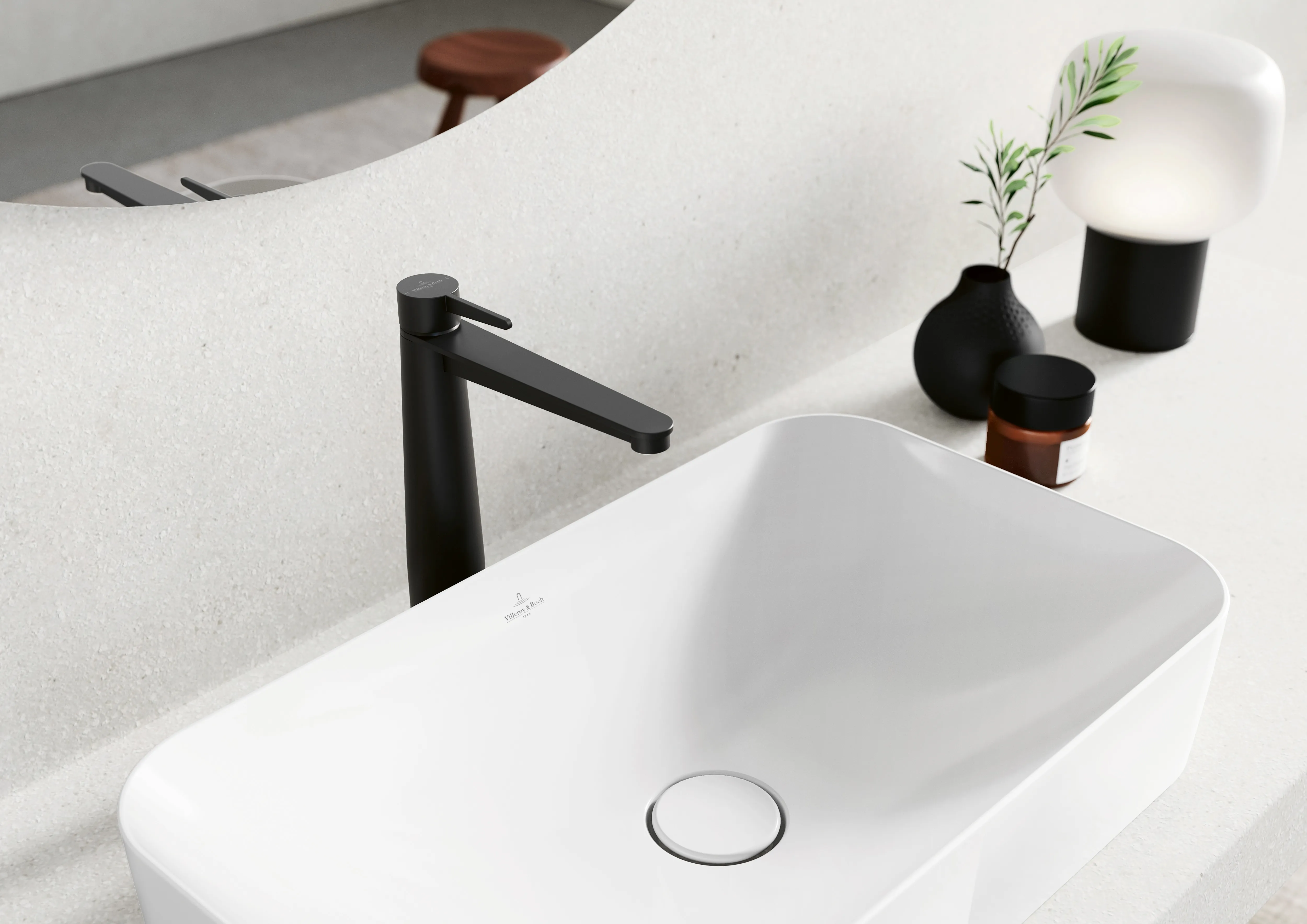 Einhand-Waschtischarmatur „Conum“ 21,5 cm Ausladung 179 mm in Matt Black Einhand-Waschtischarmatur „Conum“ 21,5 cm Ausladung 179 mm in Matt Black