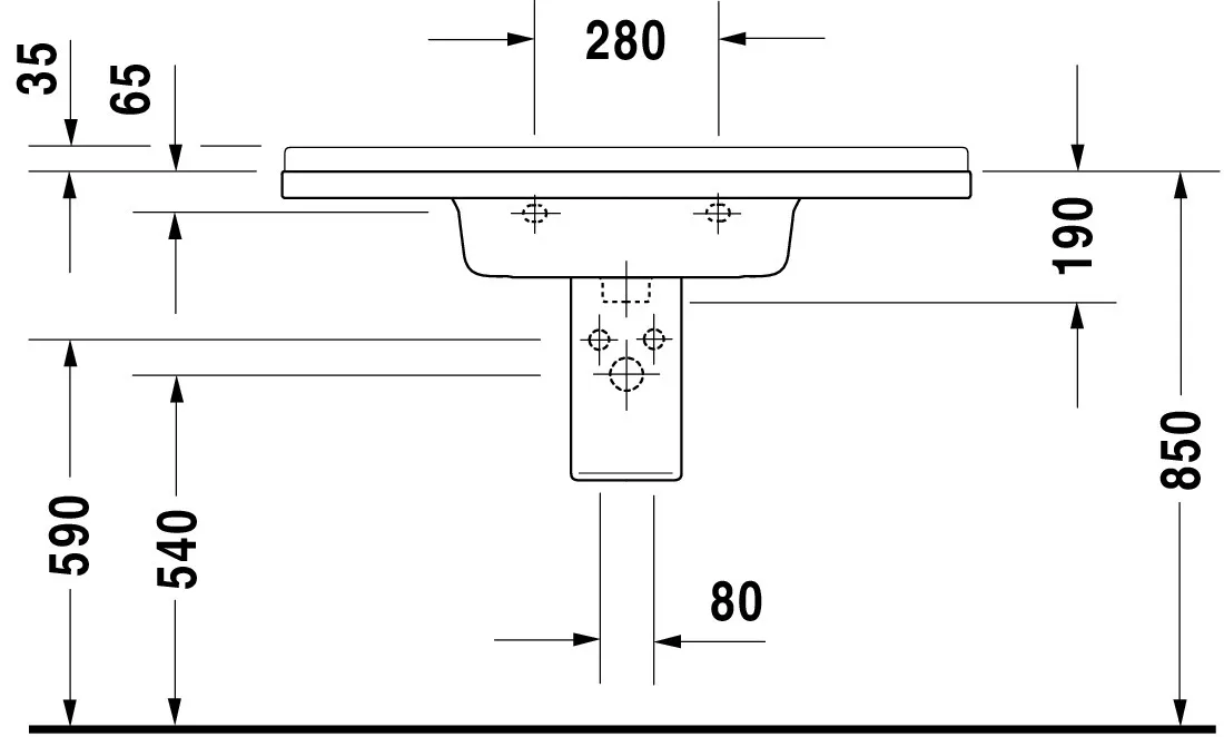 Wandwaschtisch „Starck 3“, mit Überlauf, Hahnlochposition mittig Wandwaschtisch „Starck 3“, mit Überlauf, Hahnlochposition mittig