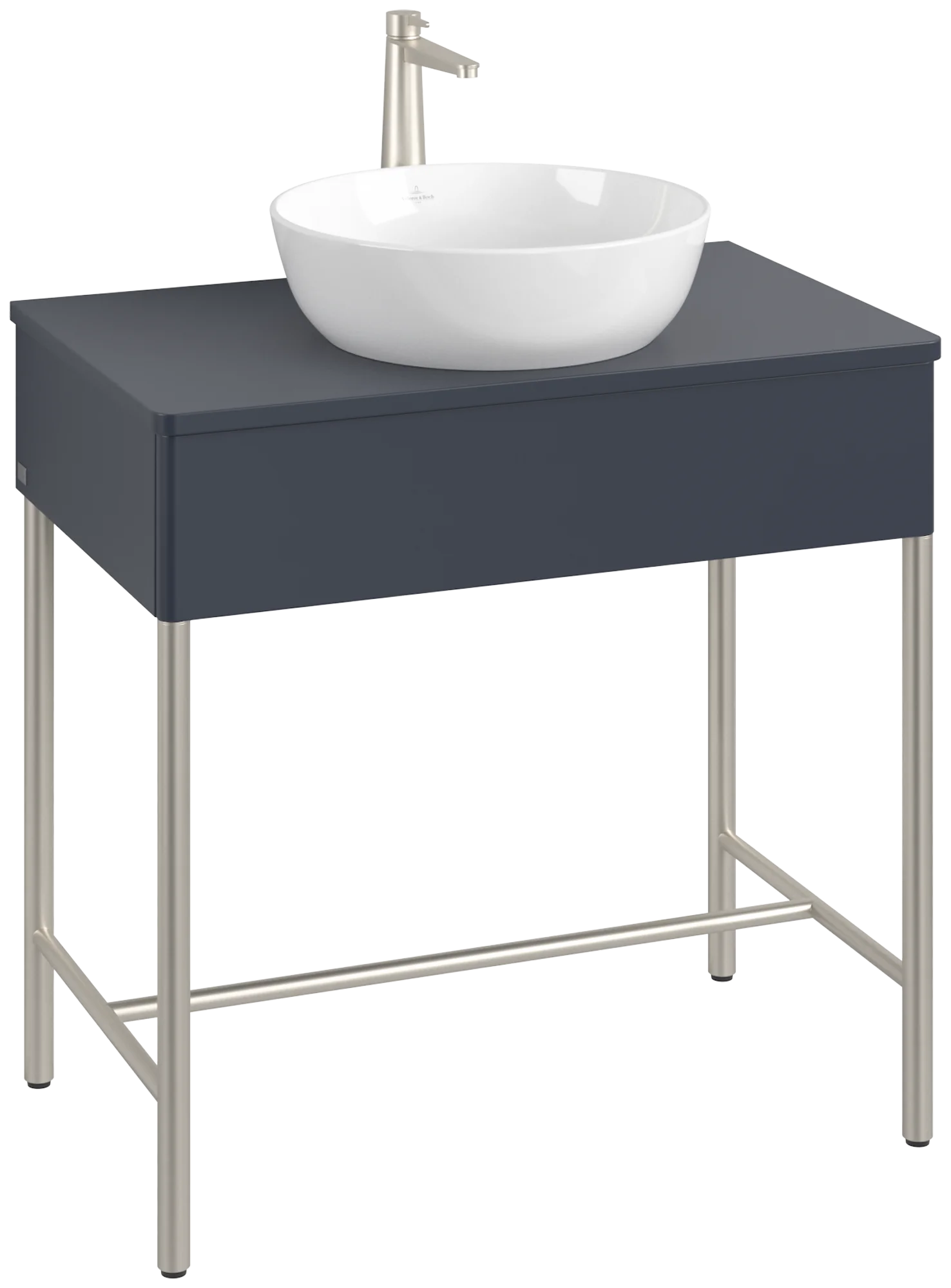 Villeroy & Boch Waschbeckenunterschrank Artis K60050, Eckig Midnight Blue Matt Lacquer, 800x782x500mm, Push-to-open Funktion, mit Hahnlochbohrung Villeroy & Boch Waschbeckenunterschrank Artis K60050, Eckig Midnight Blue Matt Lacquer, 800x782x500mm, Push-to-open Funktion, mit Hahnlochbohrung