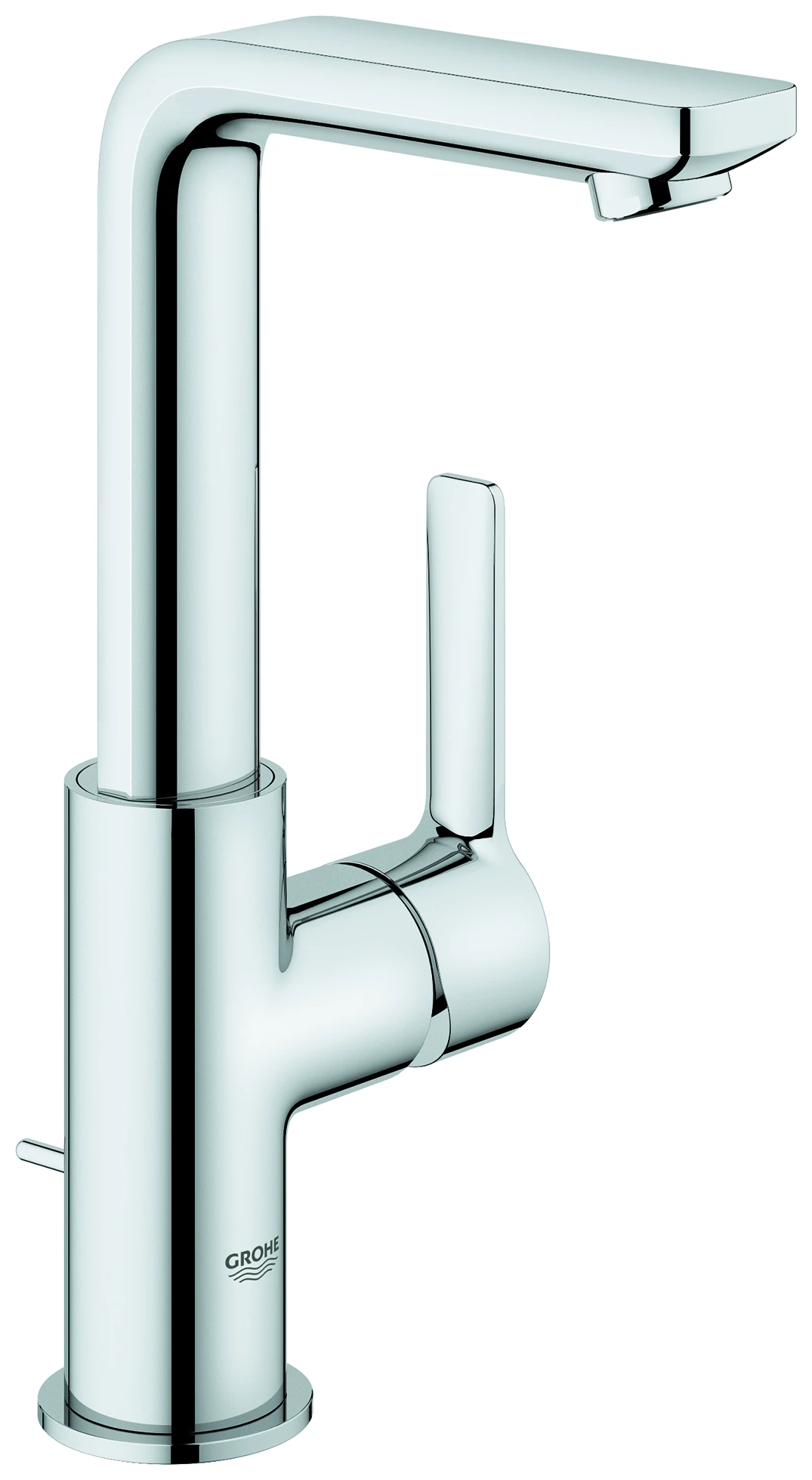 Einhand-Waschtischbatterie Lineare 23296_1, L-Size, Einlochmontage, schwenkbarer Auslauf, Zugstangen-Ablaufgarnitur 1 1/4″, chrom