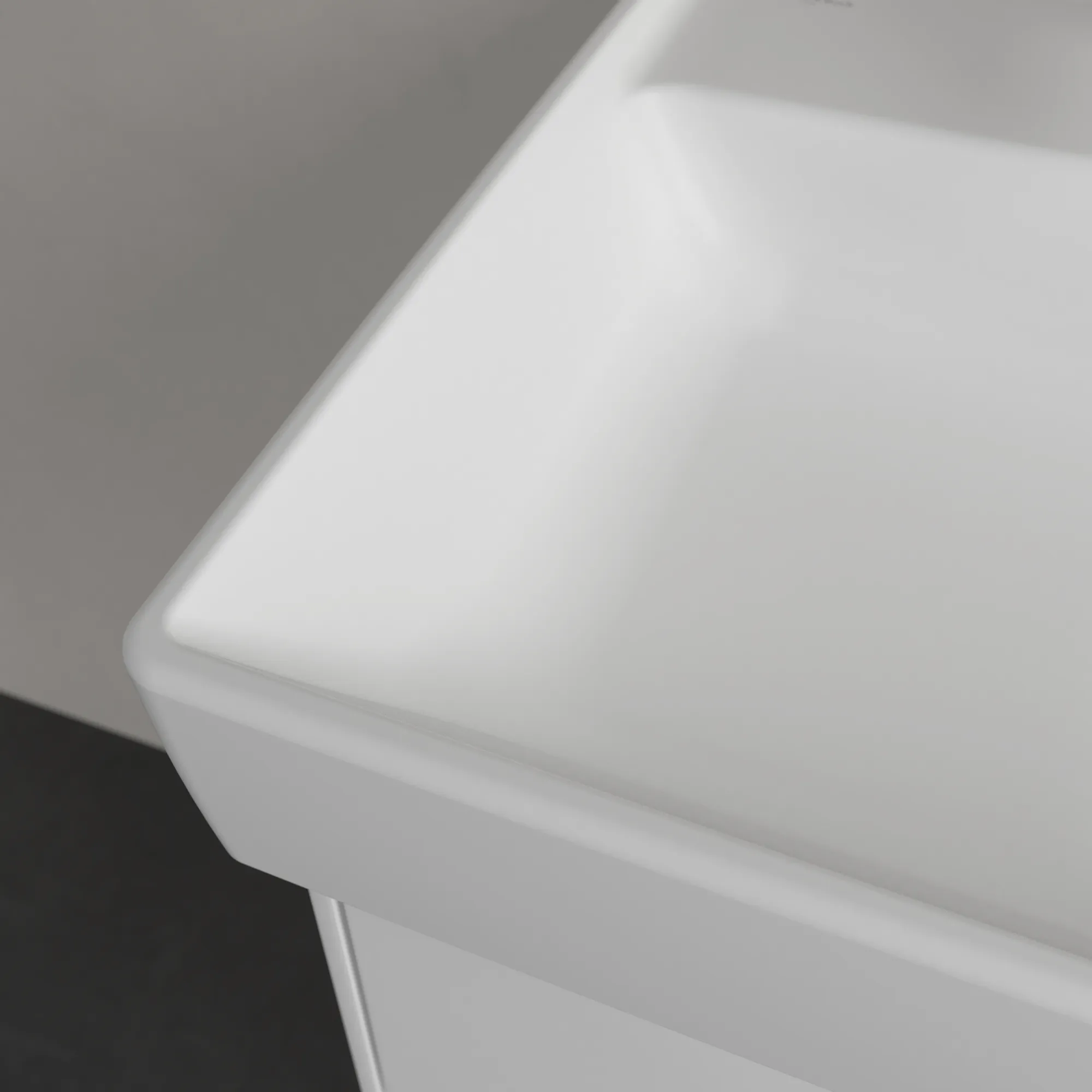 Villeroy & Boch Wandwaschtisch aus TitanCeram „Collaro“ 550 × 440 × 160 mm, mit Hahnlochbohrung, Hahnlochposition mittig in Stone White Villeroy & Boch Wandwaschtisch aus TitanCeram „Collaro“ 550 × 440 × 160 mm, mit Hahnlochbohrung, Hahnlochposition mittig in Stone White