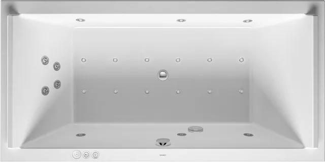 Duravit Whirlwanne „Starck“ rechteck 2000 × 1000 mm, Mittelablauf mit Combi-System P, in Weiß Duravit Whirlwanne „Starck“ rechteck 2000 × 1000 mm, Mittelablauf mit Combi-System P, in Weiß