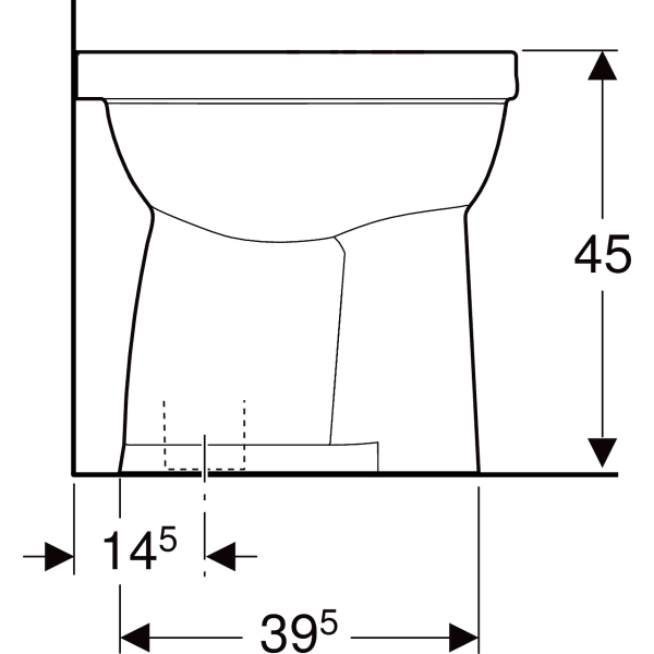 Stand-Flachspül-WC „Renova Comfort“ 35,5 × 45 × 47 cm mit Spülrand Stand-Flachspül-WC „Renova Comfort“ 35,5 × 45 × 47 cm mit Spülrand