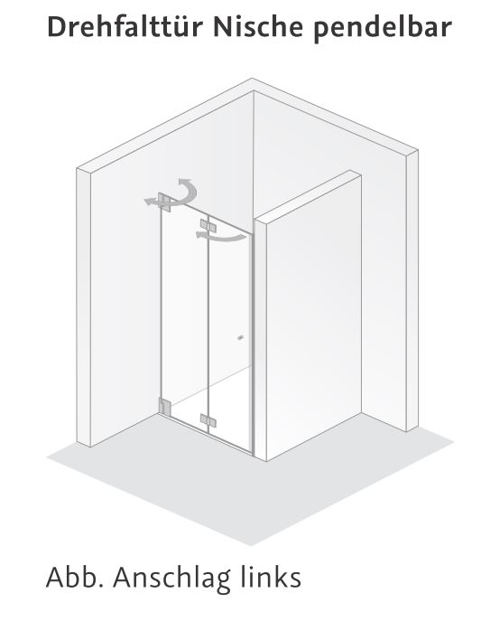 HSK Drehfalttür pendelbar „K2“ Glas Carré HSK Drehfalttür pendelbar „K2“ Glas Carré