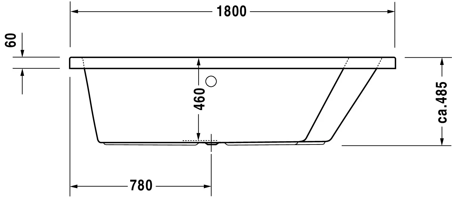 Duravit Badewanne „Paiova“ sonderform 180 × 140 cm, rechts