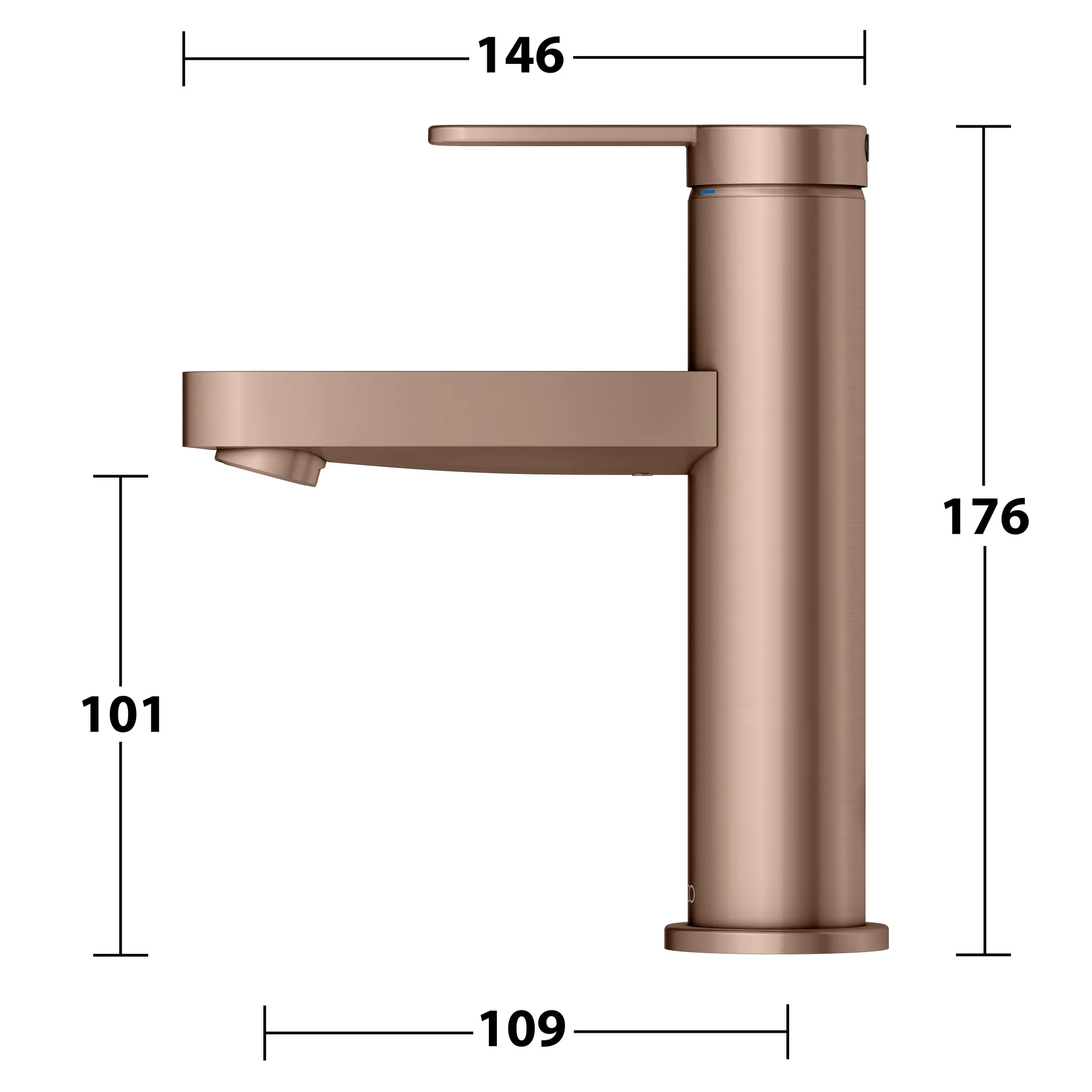 IXMO Einhebel-Waschtischmischer 100 IXMO Flat, Rosette rund Rotgold geb.