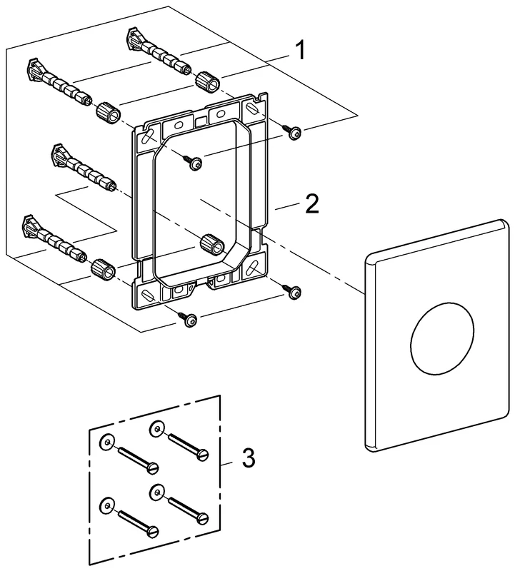 Grohe Skate WC-Betätigung 38445, Edelstahl-Abdeckplatte, senkrechte Montage, 156x197mm Grohe Skate WC-Betätigung 38445, Edelstahl-Abdeckplatte, senkrechte Montage, 156x197mm