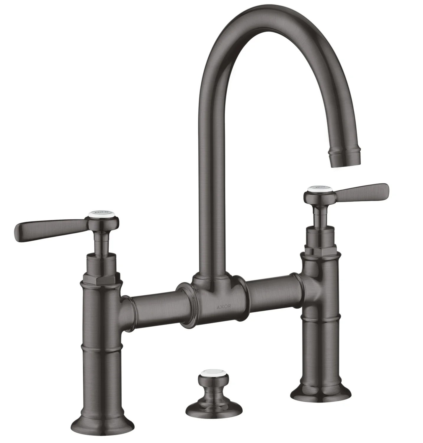 Hansgrohe AXOR Montreux 2-Griff Waschtischarmatur in Brushed Black Chrome, Ausladung 175 mm, Auslaufhöhe 224 mm, Hebelgriff, max. Durchfluss 5 l/min Hansgrohe AXOR Montreux 2-Griff Waschtischarmatur in Brushed Black Chrome, Ausladung 175 mm, Auslaufhöhe 224 mm, Hebelgriff, max. Durchfluss 5 l/min
