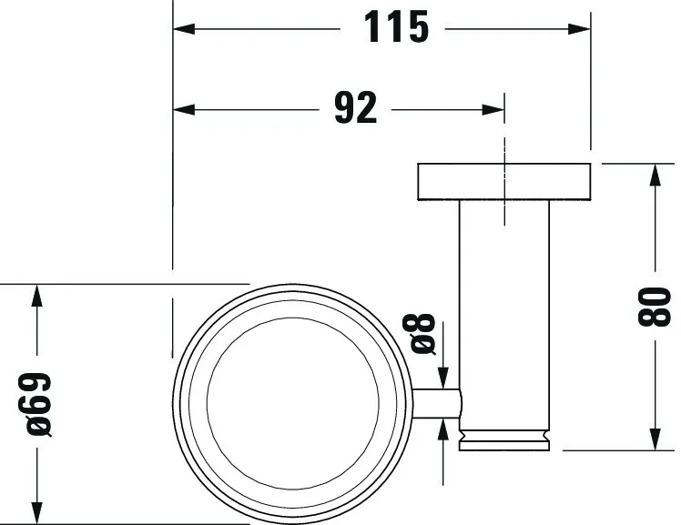 Glashalter D-Code Glas links, matt, chrom