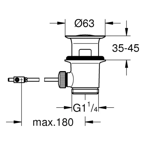 Ablaufgarnitur 1 1/4'' 28910, für Waschtisch-/Bidet-Armaturen